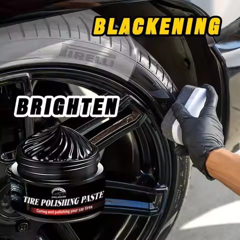 Tire polishing wax, shiny black, restores tire gloss and enhances tire appearance, preventing oxidat