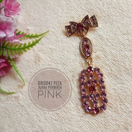 Jurai flower jewel ribbon brooch oval tuspin hijab safety pin kebaya nisaku store