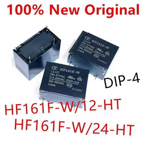 5piece HF161F-W/12-HT 、HF161F-W/24-HT 、HFE10-2/12-HT-L2 、HFE10-1/12-HST-L2 New power relay HF161F-W-