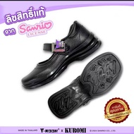 Y-ROON Girls' School Shoes Black Leather Purple Sole Model Y777 Size 33-42 Authentic Kuro License
