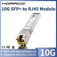 HORACO 10Gb SFP+ Module 1.25/2.5/5/10G SFP+ to RJ45 Transceiver 10GbE Copper SFP Modules with Marvel