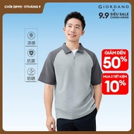 GIORDANO Men Polo Shirts Ice Cooling Antibiosis Summer Polo Shirts Two-Tone Raglan Sleeve Fashion Ca