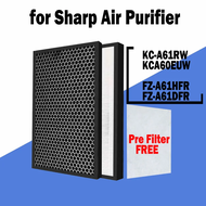 FZ-A61HFR FZ-A61DFR Replacement HEPA &amp; Deodorizing Filter and FZ-A61MFR Humidifier Filter for Sharp Air Purifier KC-A61RW KCA60E