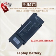 Laptop Battery 11.1V 42Wh 3680mAh 9JM71 For Dell Latitude 13 5320 14 7520 7320 7420 Series HDGJ8 MHR