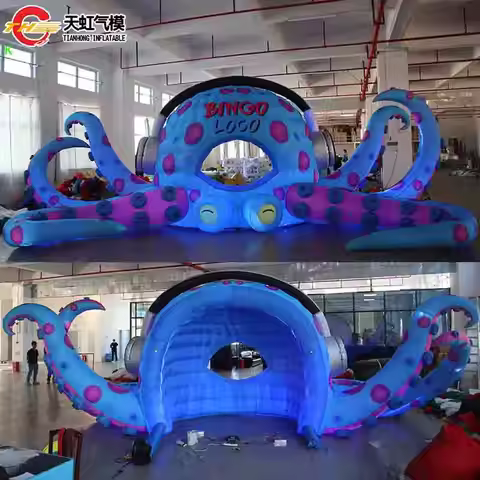 33ft Wide Giant Inflatable DJ Octopus Tent Booth Stage Event Decoration Background Wall for Sale