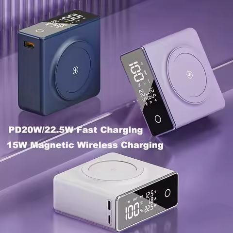 20000mAh Magsafe Power Bank Touch Screen Magnetic Wireless 22.5W Fast Charger For iPhone 16 Macbook 