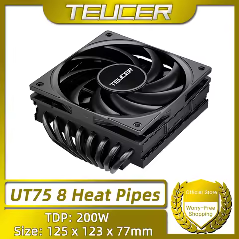 TEUCER UT75 8 Heat Pipe CPU Cooler TDP 200W Equipped with UT12015 FDB Fan For AM5 AM4 and Intel LGA1