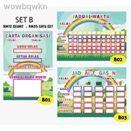 ﹍▬№Set Jadual Waktu Kelas - Set jadual keceriaan kelas - Banner sekolah - banner keceriaan jadual ke