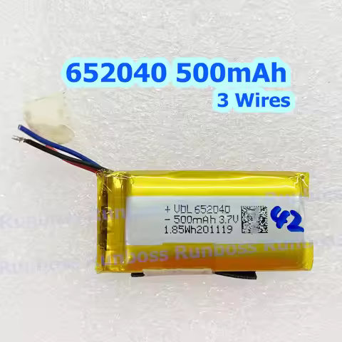 VDL 652040 500mAh Polymer Rechargeable Battery For GPS Bluetooth E-books Power Bank Tablet PC Camera