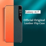 For Samsung Galaxy A07 A17 Case Flip Cover Stand Leather Window View for Galaxy A17 A07 Phone Casing