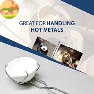 Zhongyanxi 25.5CM Stainless Steel Crucible Tong Crucible Clamp Crucible Pliers White Gold Bowl Melti