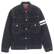 成色極佳：MOMOTARO JEANS牛仔2105SP“修仙2nd”100%純棉牛皮牛仔夾克，帶皮質貼片，靛藍色，尺碼38，日本製造，正品，男款