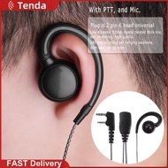 1.2m Headset Earpiece 180 Swivel 2 Pin Earphone Headset Earpiece with Mic PTT for 2 Way Radio Walkie