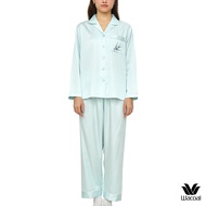 Wacoal Cafe'cation Long-Sleeved Pajamas With Collagen Fiber Model WN7E75 Blue (SX)