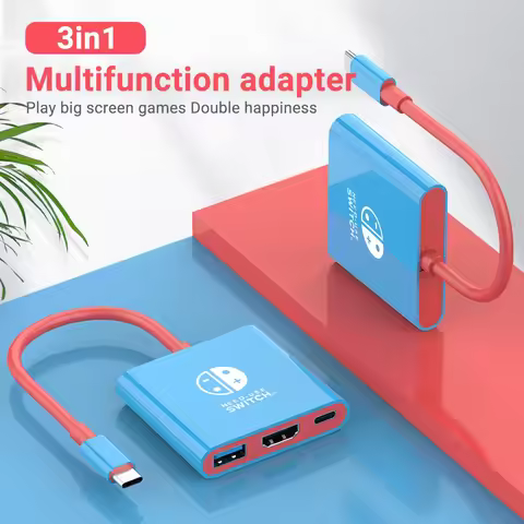 USB C to HDMI cable adapter for Nintendo Switch MacBook Pro 3-in-1 Type-C hub Thunderbolt 3 to HDMI 