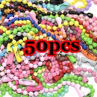 โซ่ลูกปัดลูกบอลหลากสี100ชิ้นเหมาะกับพวงกุญแจตุ๊กตาตัวต่อป้ายข้อมือลูกปัดหัวเข็มขัดสำหรับเครื่องประดั