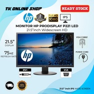 Monitor HP ProDisplay P221 LED 21.5"inch Widescreen Resolution 1920 x 1080 used