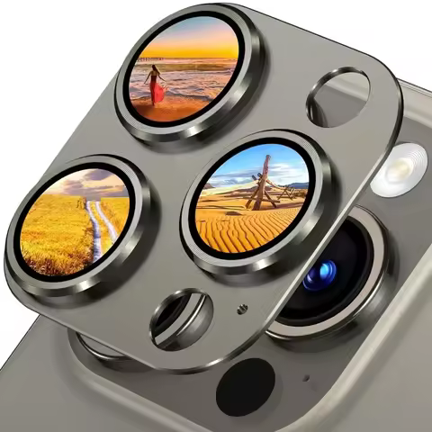 1Pcs Metal Camera Len Protector For IPhone 15 16Pro Max Aluminum Alloy Tempered Glass Cover Screen P