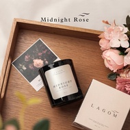 เทียนหอม Lagom (ลา-กอม) เทียนหอมไขถั่วเหลือง 100% - กลิ่น Midnight Rose ขนาด 80/200 ml.