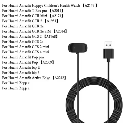 1M USB Fast Charging Cable For Huami Amazfit GTS 2e Portable Magnetic Charger Wire For Huami Amazfit