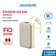 [CCC Certified]Anvers Power Bank 20000mAh PD20W+22.5W Fast Charging Powerbank With Lightning and Typ