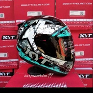 HELM FULL FACE KYT R10 SERI 3 AQUA BLUE PAKET GANTENG ORIGINAL KYT R10 PAKET GANTENG