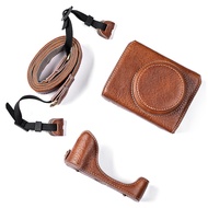 [topk1] Digital Camera Protective Case PU Leather Storage Bag with Removable Shoulder Strap Compatib