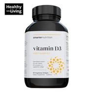 Smarter Nutrition Vitamin D3 with Vitamin K2 Plant-Based Complex - Immune System Support (60 Vegetarian Softgels)