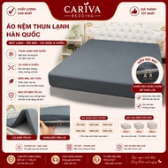CARIVA Cold Elastic Mattress Cover with 2-End Zipper - 3-fold Mattress Topper with 4-Way Stretch Ant