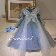 Elsa Princess Dress Autumn Winter High-End Western Style Little Girl elsa elsa Long Dress elsa Dress