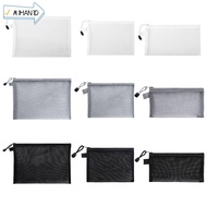 IMIHAN1 Pen Bag, A4 A5 A6 Transparent Mesh File Bag,  Nylon Puzzle Storage Bag Student