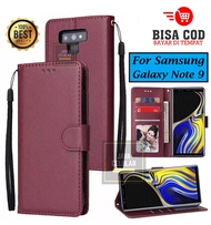 Leather Flip Untuk Samsung Galaxy Note 9 - Wallet Case Kulit - Casing Dompet Case Wallet Leather Flip Case Samsung Galaxy Note 9 casing hp leather dompet kulit Flip Cover Wallet