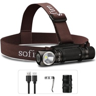 Sofirn Headlight SP40 Micro USB Rechargeable Flashlight with LH351D LED Super Bright 1200lm