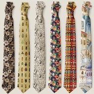 5 Spring Original New Style 8cm Printed Tie Retro ins Men Women Wide Version Vintage Casual Animal T