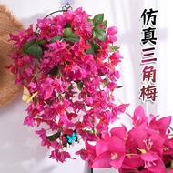 Simulation Triangle Plum Wall Hanging Hanging Basket Hanging Plants Fake Flowers Indoor Outdoor Deco