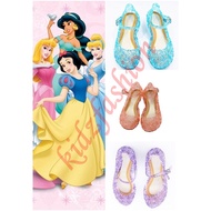 Jelly Shoes Crystal Sandal Cinderella Frozen Elsa Blue Princess Kids girl Costume Kasut
