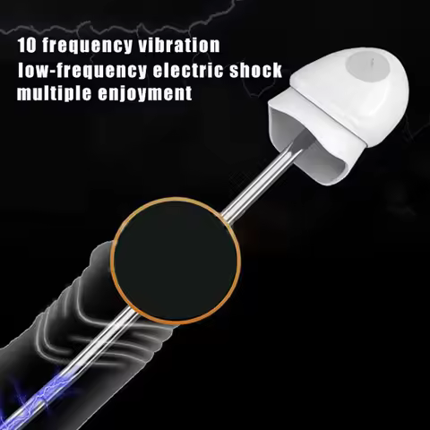 Vibrating Stainless Steel Horse Eye Stick W Electric Shock Urethral Stimulation Massager Electric Ma