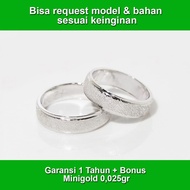 Cincin Nikah Emas Putih Depok, Cincin Nikah Emas Couple Bonus Minigold