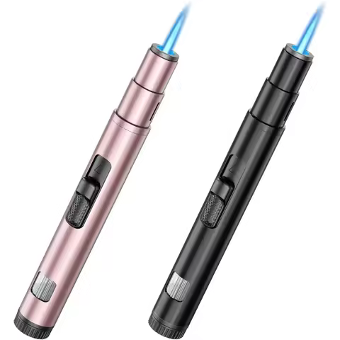 Lighter, Windproof Adjustable Jet Flame Butane Refillable Torch Flame Lighter , 2 Pack - Butane Not 