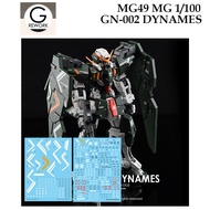 [G Rework] MG49 MG 1/100 GN002 DYNAMES GUNDAM WATER SLIDE DECAL