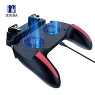 UJ.Z H10 4-Finger Dual Cooling Fan Wired Game Controller Joystick Gamepad for Phone