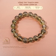 Jade Dan Tam - Green Rutilated Quartz Bracelet 10mm 6A - Wood Element & Fire Element