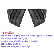 2PCS Gloss Black / Carbon Fiber Style Window Side Car Front Vent Shutter Scoop Louver Cover Trim Sti