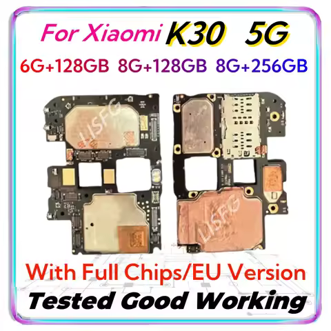 For Xiaomi Redmi K30 5G Motherboard Mainboard 128GB 256GB Unlocked Main Circuits Logic Board with An