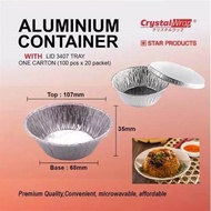3407-P LOH MAI KAI TRAY ( STAR PRODUCTS ) ROUND ALUMINIUM CONTAINER TRAY WITH ALUMINIUM LID FOR BAKI
