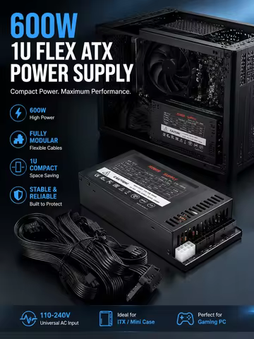 New 600W Full Modulars 1U Flexs ATXs PSUs PC Power Supply 110-240V ENP-7660B for K39 ITX Mini Case G