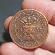 Indonesia Jaman Belanda 2-1/2 Cent Tahun 1857 Bekas Sesuai Gambar