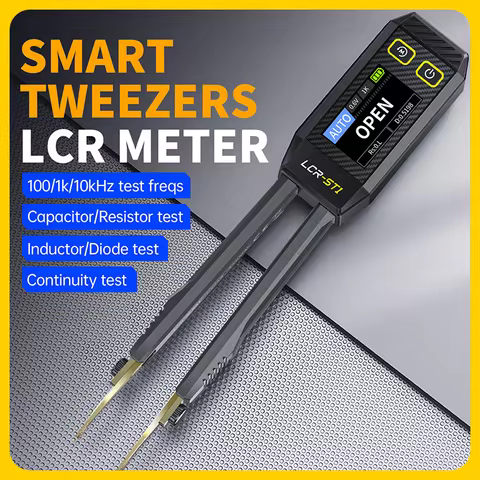 FNIRSI LCR-ST1 Intelligent Tweezers, LCR SMD ESR Tester, Resistance, Capacitance, Inductance, Contin