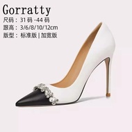 Elegant Stilettos - Pointed Toe & Color Block Design for Wide Feet, Plus Sizes 41-44, 12cm Heel