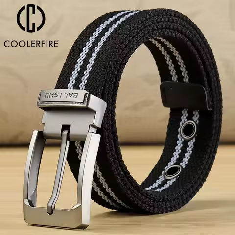 New Men's Fabric Belt Canvas Belt Drill Hole Fabric Belt Casual Fashion Men's Belt Jeans Men's Belt 